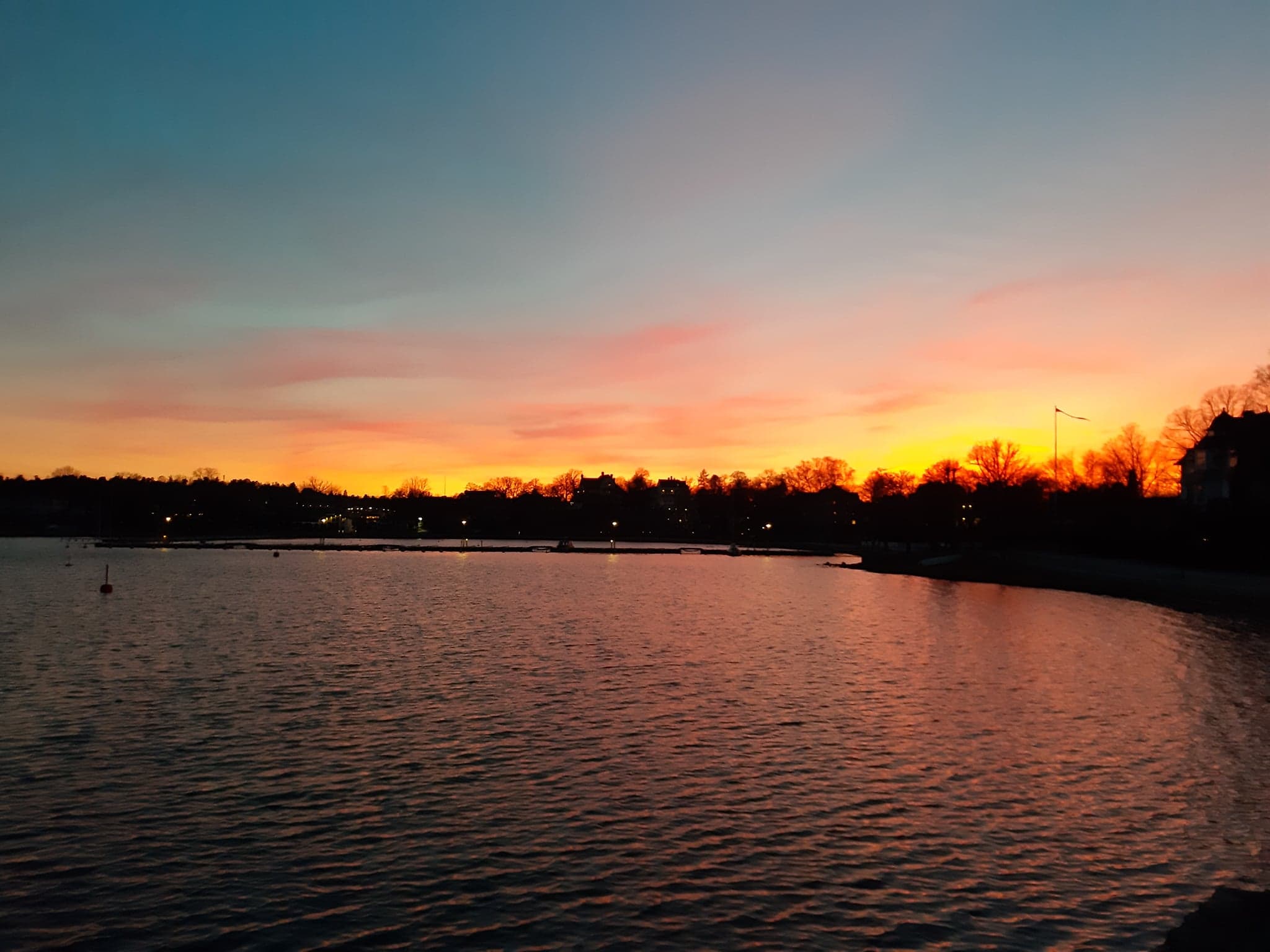 A picture of a sunset in Djursholm